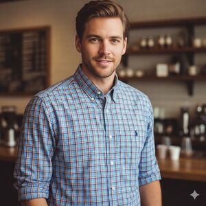 Polo Ralph Lauren Men XL Blue Plaid Button Down Shirt Pony  Long Sleeve Casual